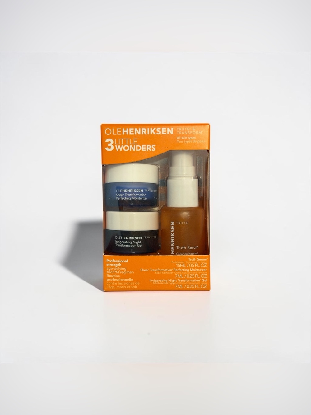 Ole Henriksen 3 Little Wonders Set Truth Serum Moisturizer Night Gel Travel Size